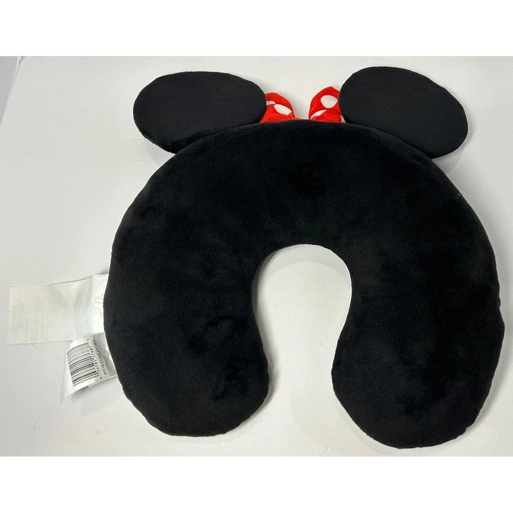Disney Minnie Mouse Travel Neck Pillow Black Red‎ Polka Dot Bow Kids